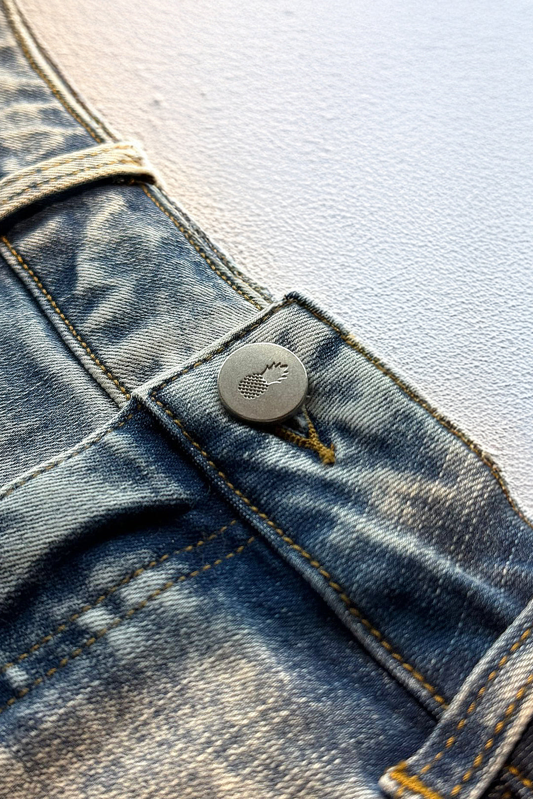 Acid Washed Distressed Booty Shorts  - Light Blue