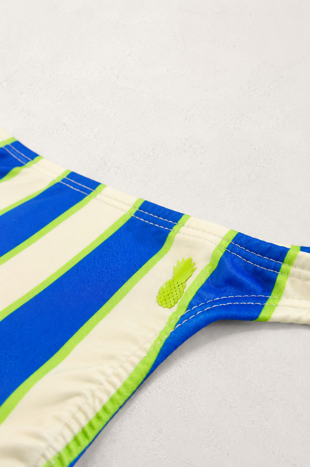 Cheeky Classic G-String Thong - Navy Green Stripes