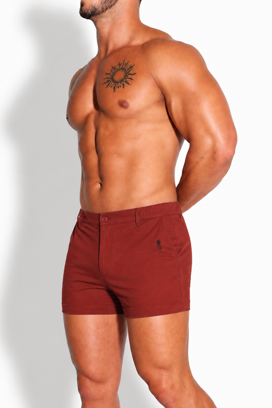 Muscle-fit Men's 2.5'' Stretchy Chino Shorts - Copper