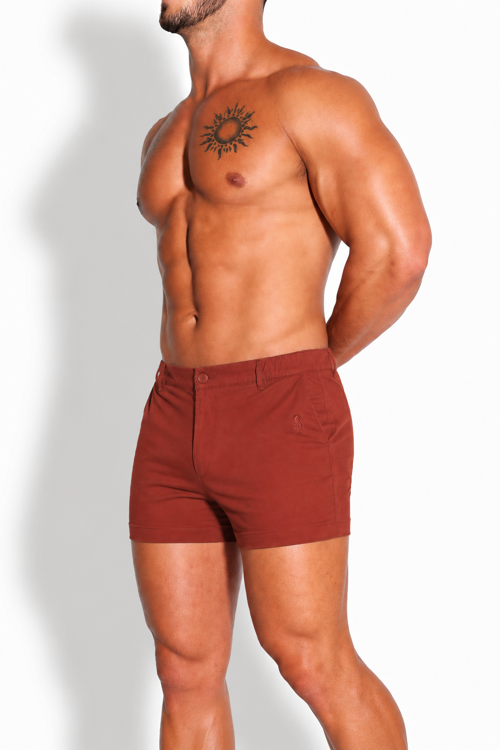 Muscle-fit Men's 2.5'' Stretchy Chino Shorts - Copper