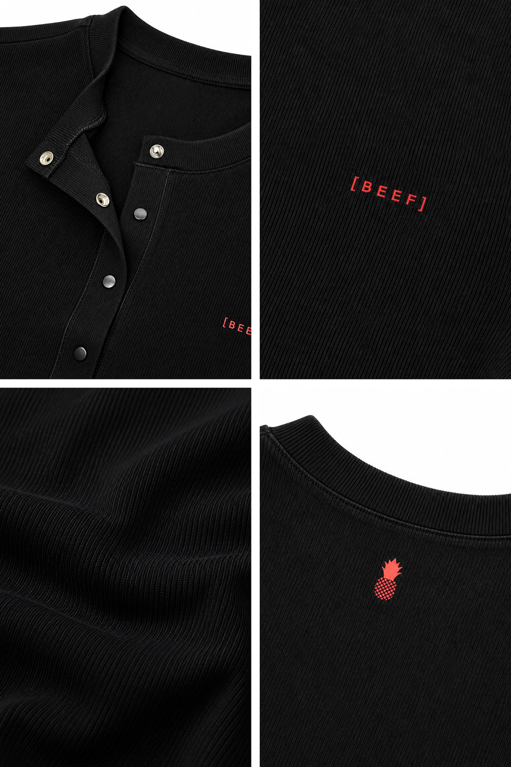 Infinity Long Sleeve Button Up Bodysuit - Midnight Black