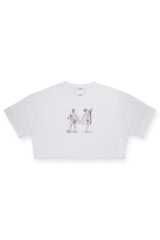 Vintage-Washed Drop-Shoulder Crop Tee - Anatomy