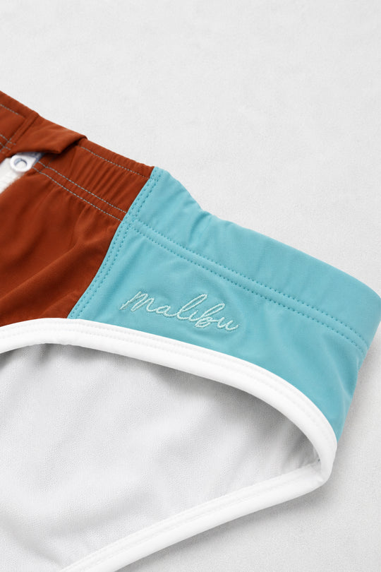 Unzip Me Swim Briefs - Teal Colorblock