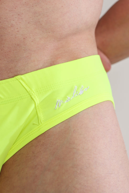 Unzip Me Swim Briefs - Neon Yellow