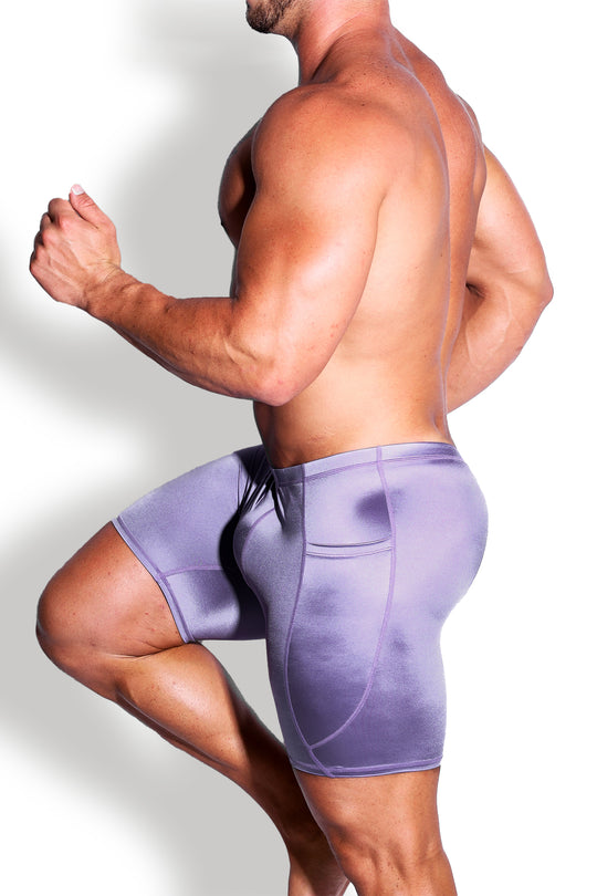 Lustrous Scrunch-Butt 6.5" Bike Shorts - Lavender