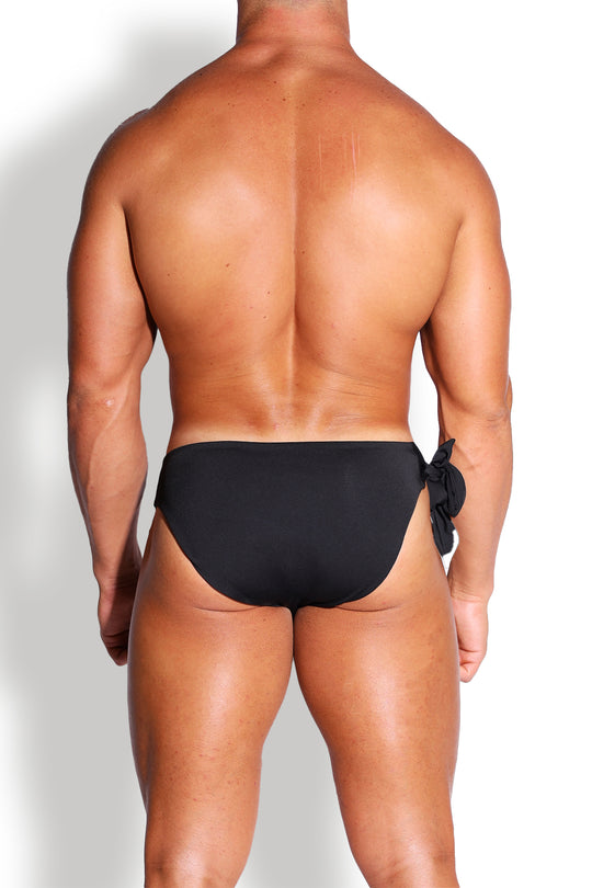 Side-Tie Swim Briefs - Obsidian