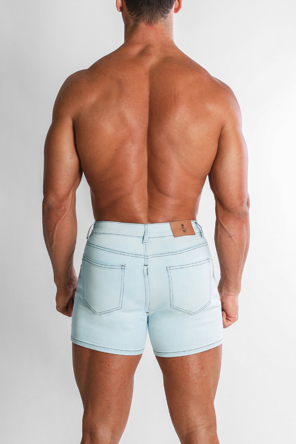 Peek-A-Boo Denim Shorts - Sky Blue