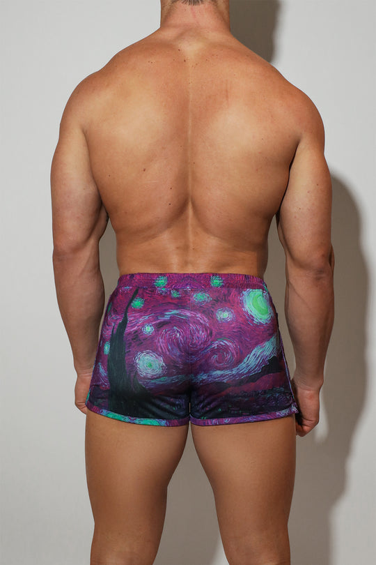 2" Side Split Booty Shorts - Starry Night