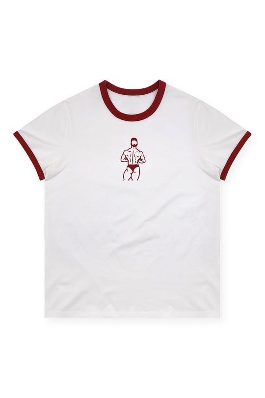 Field-Day Ringer Tee - White w/ Red Trim