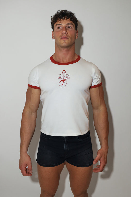 Field-Day Ringer Tee - White w/ Red Trim