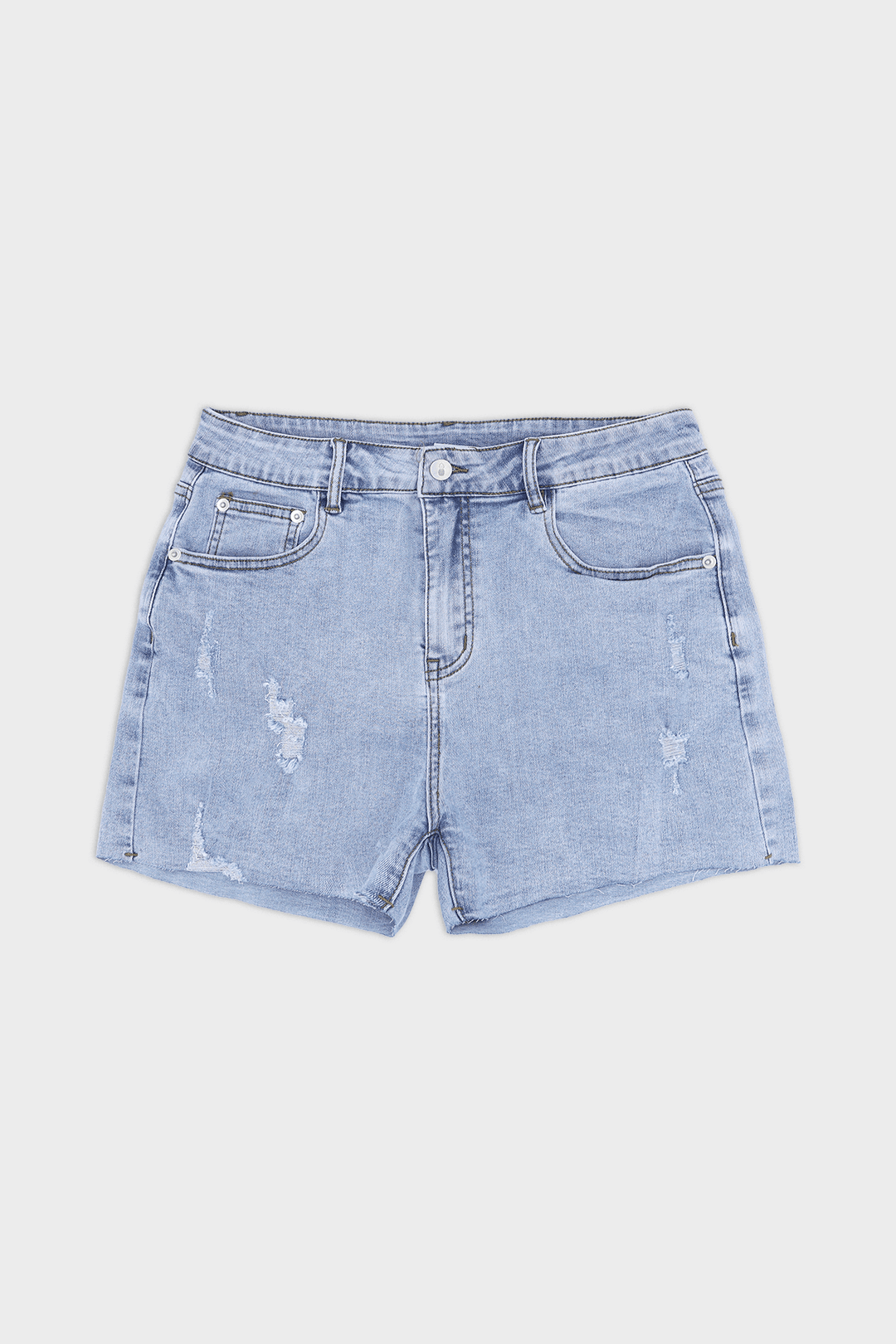Rockstar Raw Cut 2.5" Denim Short Shorts - Capri Blue - JJ Malibu 